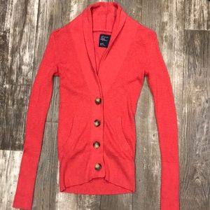 American Eagle coral cardigan sweater
